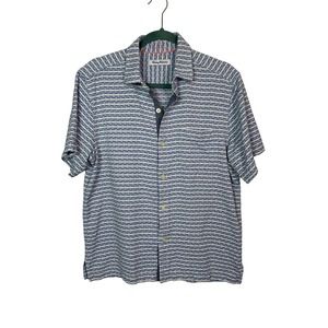 TOMMY BAHAMA Geovanni Geo Classic Fit Silk Camp Shirt, Size M